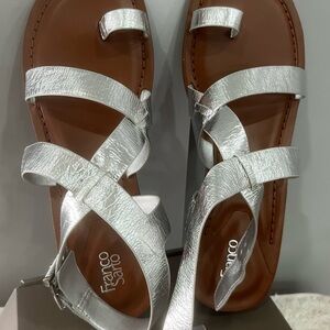 Franco Sarto Metallic Silver Sandals